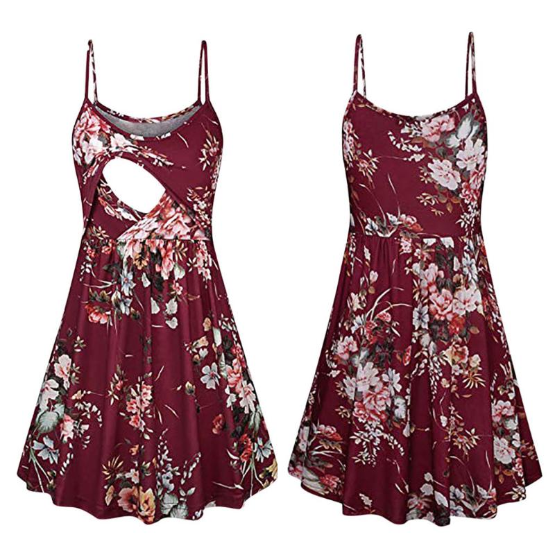 Maternity Dresses Women's Breastfeeding V-Neck Floral Solid Summer Sleeveless Dress For Pregnant Women Printings Nursing Clothes, White
Maternity Dresses Women's Breastfeeding V-Neck Floral Solid Summer Sleeveless Dress For Pregnant Women Printings Nursing Clothes, White