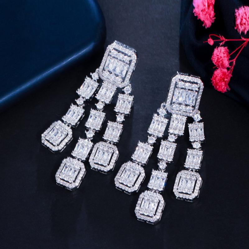Dangle & Chandelier CWWZircons Super Sparkling Baguette Cubic Zirconia Long Tassel Drop Women Party Earrings Luxury Bridal Wedding Jewelry C, Silver
Dangle & Chandelier CWWZircons Super Sparkling Baguette Cubic Zirconia Long Tassel Drop Women Party Earrings Luxury Bridal Wedding Jewelry C, Silver