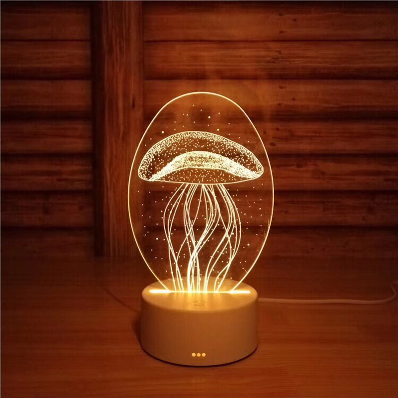 Light 3D Small Night-light Desk Lamp Gift Lamp USB Touch Remote Control Originality Cozy Bedside Lamp New Xiaoxiong 7 colour