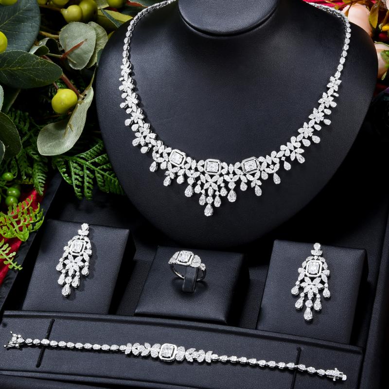Earrings & Necklace GODKI Famous Design Charm 4PCS Jewelry Sets For Women Cubic Zircon Wedding Bridal Set, Silver
Earrings & Necklace GODKI Famous Design Charm 4PCS Jewelry Sets For Women Cubic Zircon Wedding Bridal Set, Silver