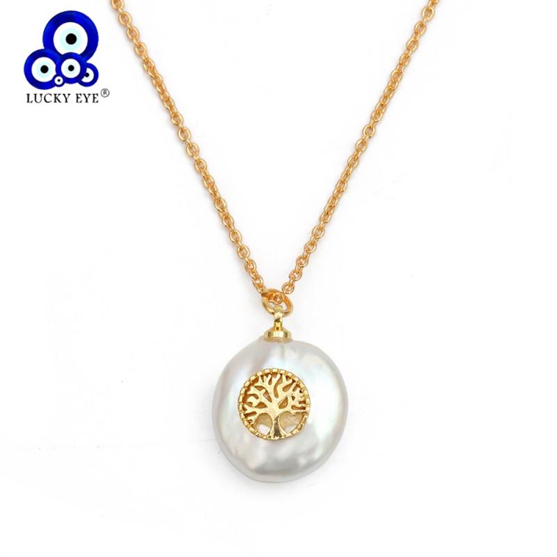 Pendant Necklaces Lucky Eye Irregular Pearl Necklace Gold Color Copper Snowflake Tree Of Life Jewelry For Women Female EY6464
Pendant Necklaces Lucky Eye Irregular Pearl Necklace Gold Color Copper Snowflake Tree Of Life Jewelry For Women Female EY6464