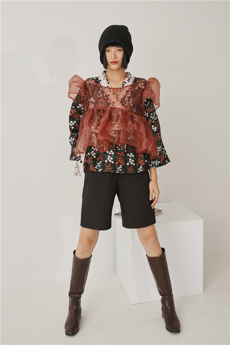 Organza Japan Style Kimono Coats And Jackets Women Autumn Vintage Floral Print Belted Jacket Ladies Fashion 210427