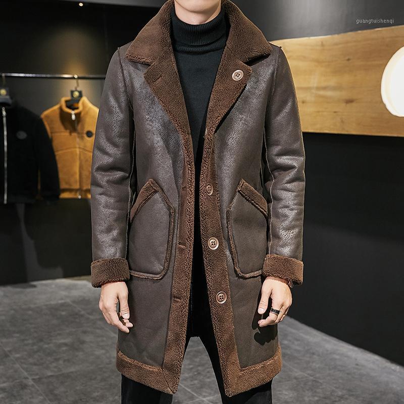 Reversible Men's Fur Shearling Imitation Deerskin Leather Long Coat Jacket Man Outerwear Trench Winter Parka & Faux, Blue
Reversible Men's Fur Shearling Imitation Deerskin Leather Long Coat Jacket Man Outerwear Trench Winter Parka & Faux, Blue
