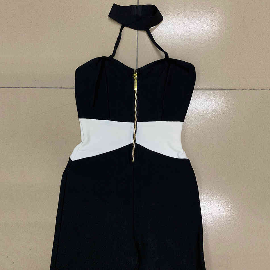 Free Chic Women's Summer Jumpsuit Sexy Halter Sleeveless Bodycon Pencil Club Night Party 210524