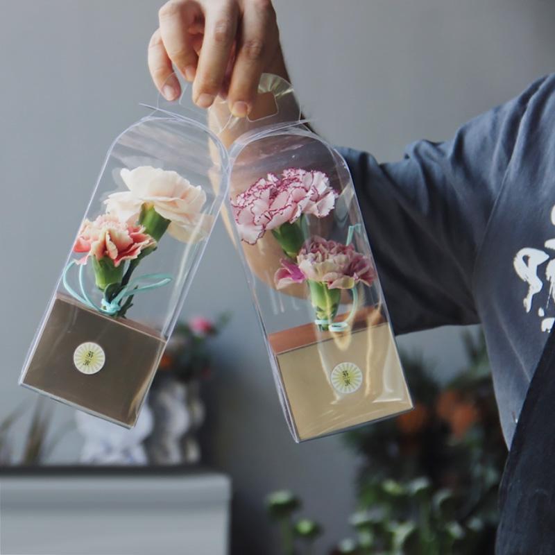 1Pcs Transparent Packaging Box Valentine Rose Bear Flower Gift DIY Wedding Christmas Boxes Cake Wrap