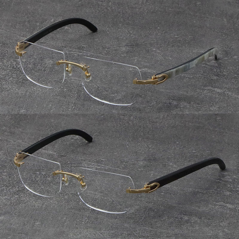 2022 New Black Mix White Buffalo Horn Frames Wood Eyewear Rimless wooden Glasses Men Women with C Decoration Rocks Wire 18K gold frame glasses Unisex Eyeglasses
2022 New Black Mix White Buffalo Horn Frames Wood Eyewear Rimless wooden Glasses Men Women with C Decoration Rocks Wire 18K gold frame glasses Unisex Eyeglasses