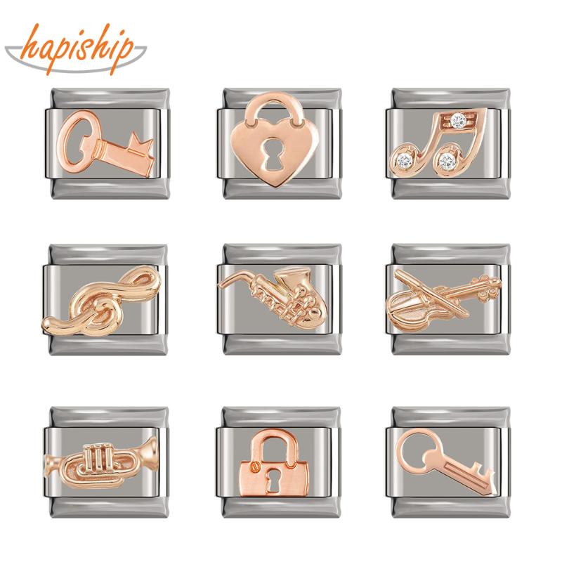 Charms Hapiship Original Daisy Rose Key Lock Musical Instruments Italian Charm Fit 9mm Bracelet Stainless Steel Jewelry Making DJTop57, Bronze;silver
Charms Hapiship Original Daisy Rose Key Lock Musical Instruments Italian Charm Fit 9mm Bracelet Stainless Steel Jewelry Making DJTop57, Bronze;silver