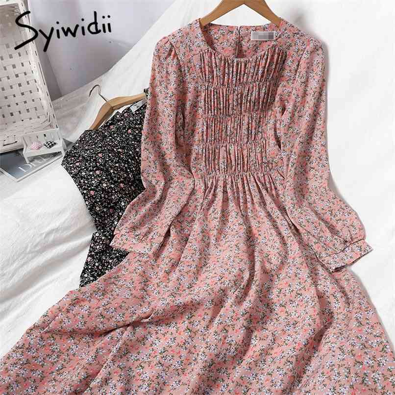 Fashion Floral Print High Waist Dresses Women Folds Puff Sleeve O-Neck A-line Bandage Clothing Summer Korean 210607, White
Fashion Floral Print High Waist Dresses Women Folds Puff Sleeve O-Neck A-line Bandage Clothing Summer Korean 210607, White