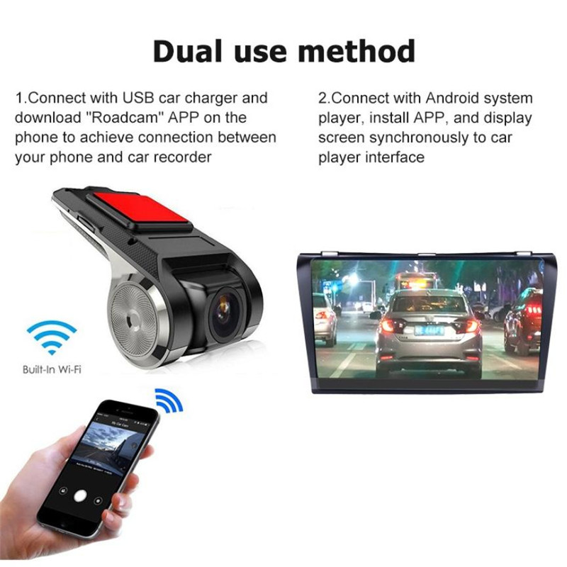 1080p hd car dvr video recorder wifi android usb hidden night vision car camera 170 wide angle dash cam gsensor drive dashcam