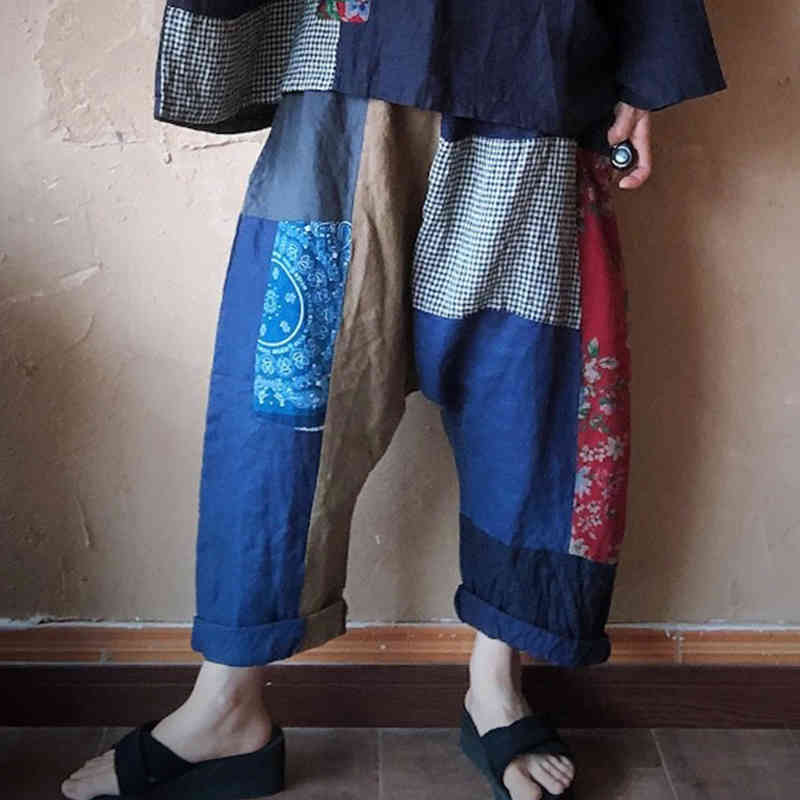Johnature Spring Linen Elastic Waist Loose Vintage Ankle-Length Pants Linen Patchwork Casual Women Cross- Pants 210521
Johnature Spring Linen Elastic Waist Loose Vintage Ankle-Length Pants Linen Patchwork Casual Women Cross- Pants 210521