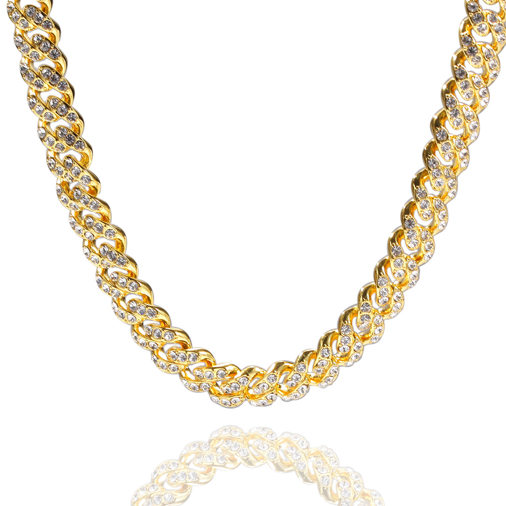 Mens Gold Miami Cuban Link Chains Fashion Hip Hop Iced Out Chain Hiphop Necklace Jewelry 12mm