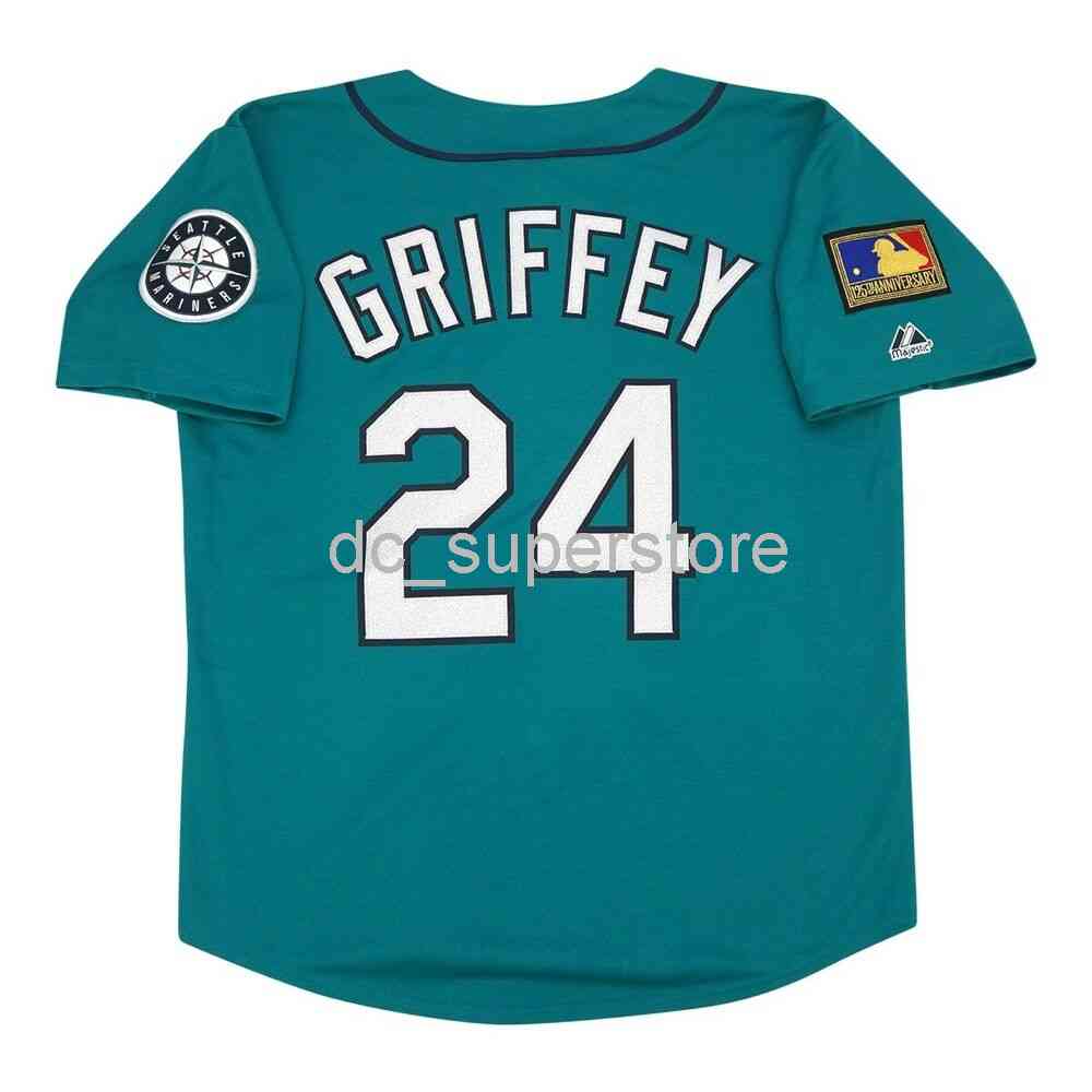 Custom sewing Ken Griffey Jr. 1994 Seattle Alt Teal Jersey w/ 125th Anniv Patch Men Women Youth Baseball Jersey XS-6XL, Black
Custom sewing Ken Griffey Jr. 1994 Seattle Alt Teal Jersey w/ 125th Anniv Patch Men Women Youth Baseball Jersey XS-6XL, Black