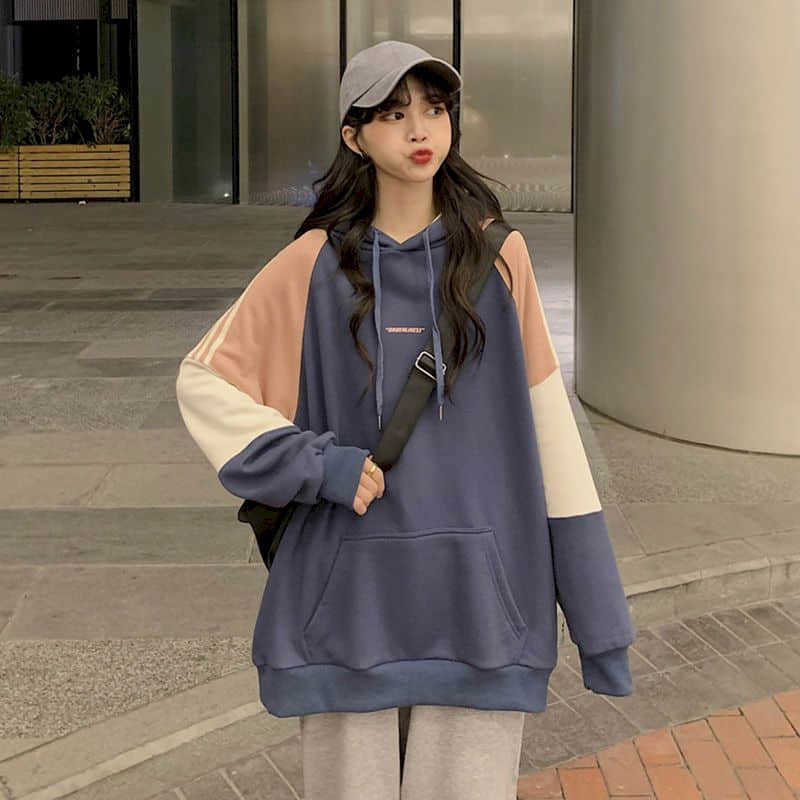 Hoodies Contrasting color hooded sweatshirt women cotton autumn Korean version loose wild lazy style student thin pullover 210526, Denim blue
Hoodies Contrasting color hooded sweatshirt women cotton autumn Korean version loose wild lazy style student thin pullover 210526, Denim blue
