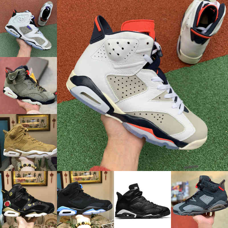 2021 New Travis Hare DMP 6 Mens Basketball Shoes Scotts Reflective 6s Tinker Black Infrared Carmine Oregon Mens Trainers Sports Sneakers F54s