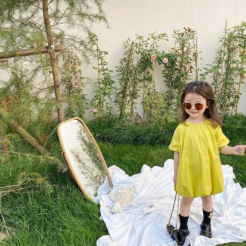 Girls summer solid color bud princess dresses baby girl fashion loose casual short sleeve dress children clothes 210615, Yellow green
Girls summer solid color bud princess dresses baby girl fashion loose casual short sleeve dress children clothes 210615, Yellow green