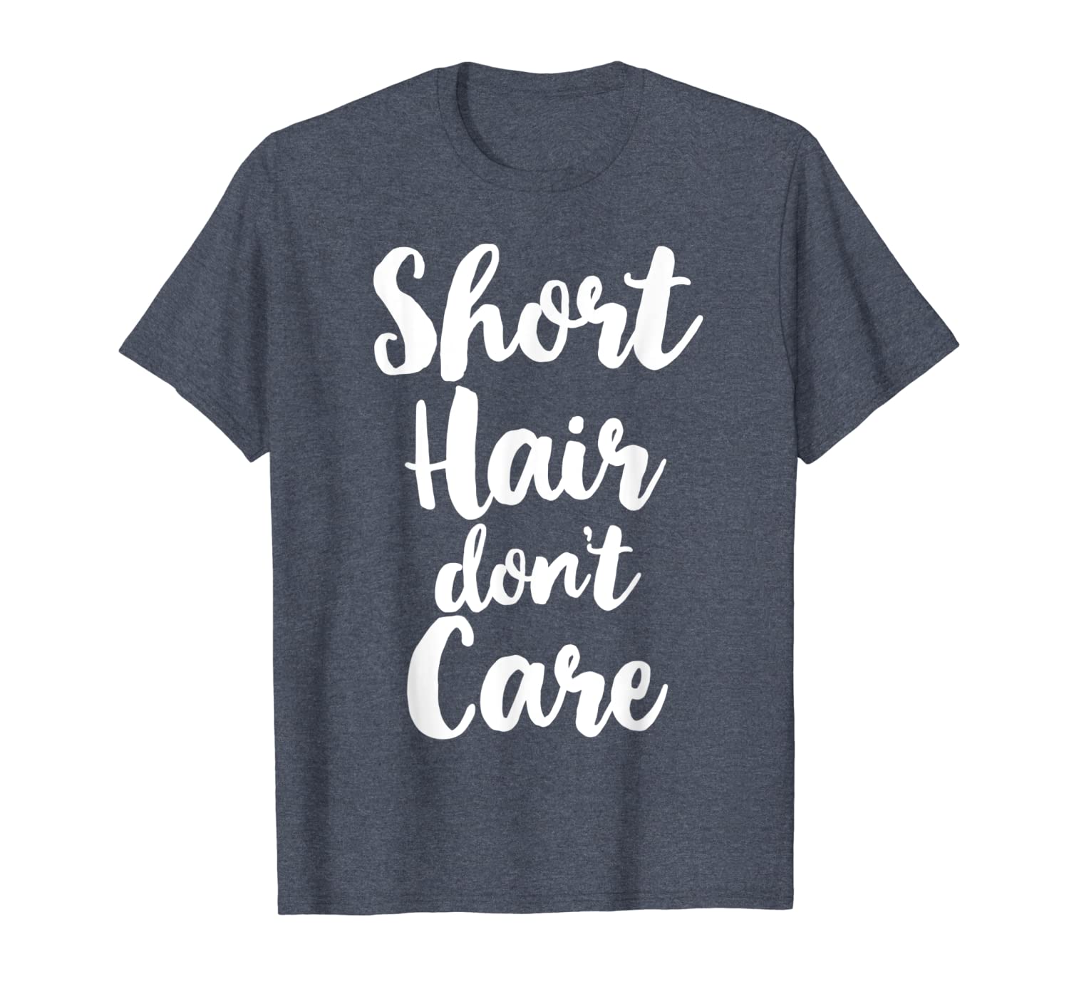 short hair don't care cute t-shirt t-shirt, White;black 
short hair don't care cute t-shirt t-shirt, White;black