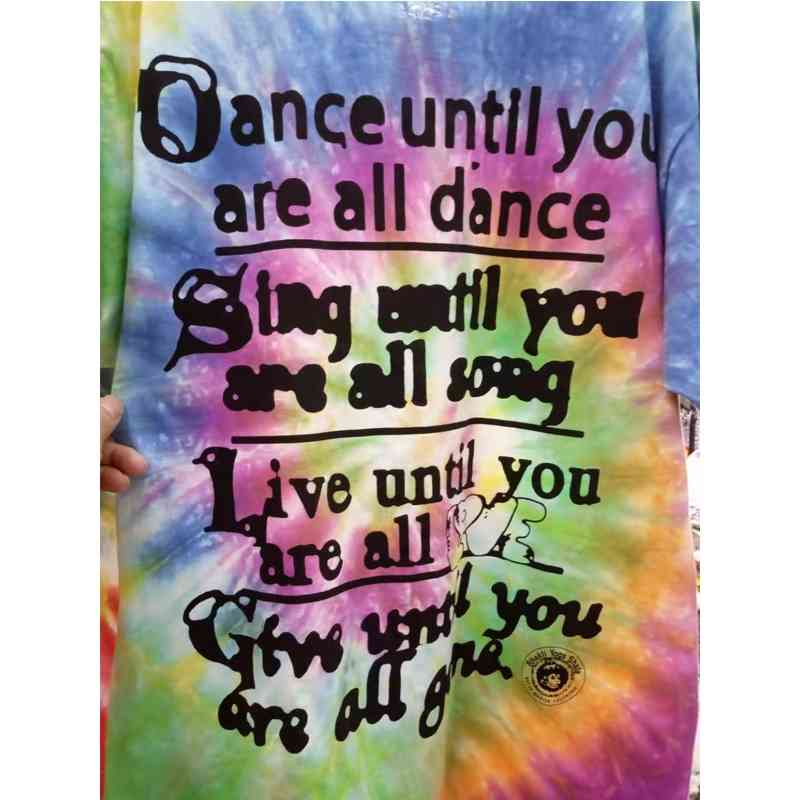 Real Pictures Online Ceramics T Shirt Men Women Tie Dyeing Peace Pilgrim T-shirt 210420