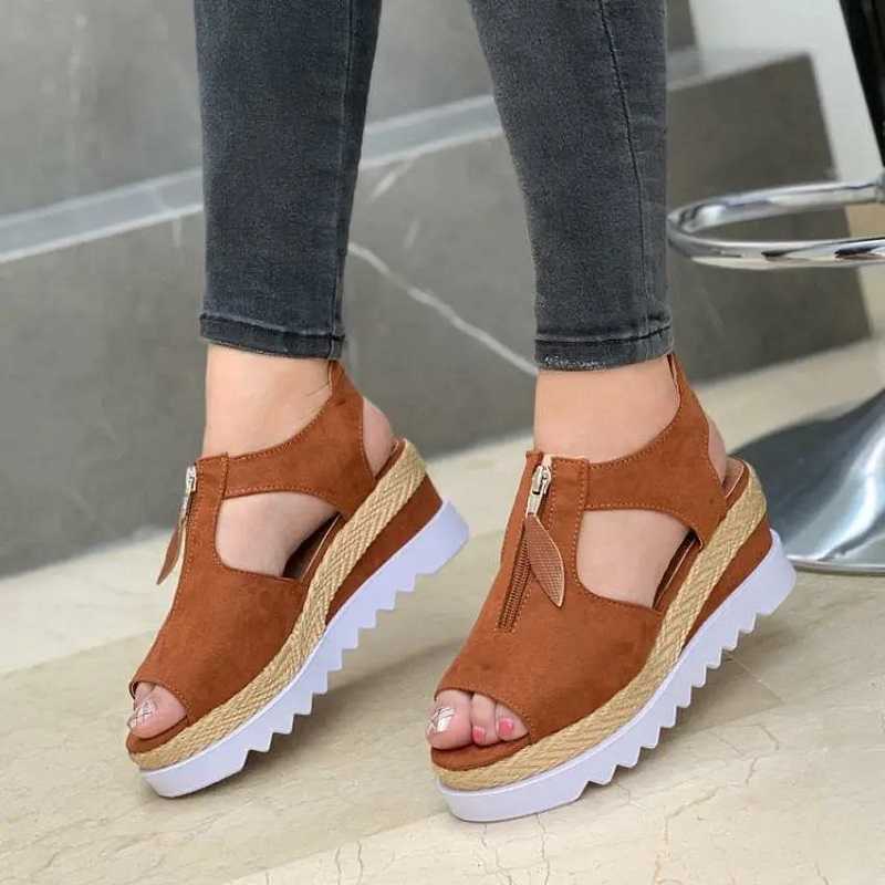 Summer Sandals Women Solid Color Open Toe Casual Ladies Flats Non-Slip Zipper Vintage Female Shoes 2021 Fashion Femme Y0721, Khaki
Summer Sandals Women Solid Color Open Toe Casual Ladies Flats Non-Slip Zipper Vintage Female Shoes 2021 Fashion Femme Y0721, Khaki