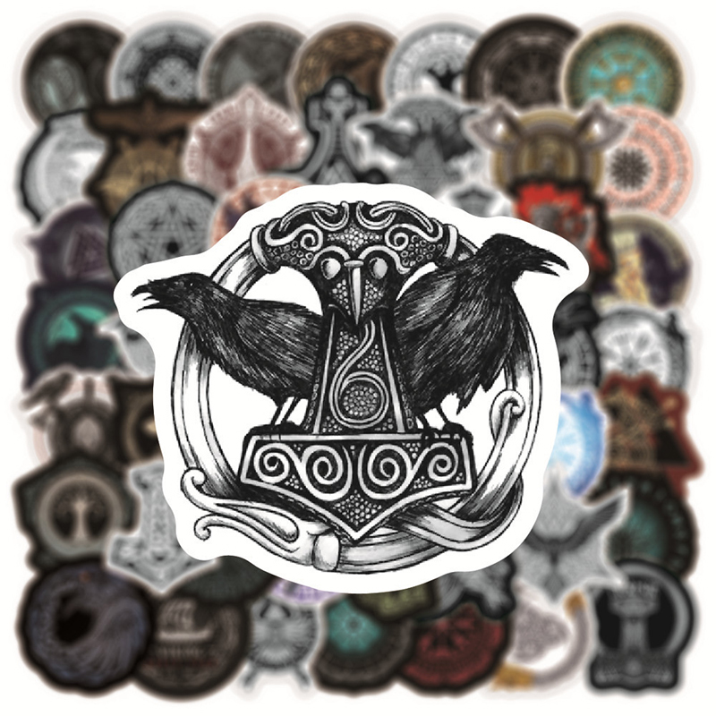 Retro Vi-king Stickers DIY Graffiti Decals For Car Luggage Motorcycle iPad Phone Scooter Games Skateboard Notebook Guitar Toys Gift Decal 50pcs New