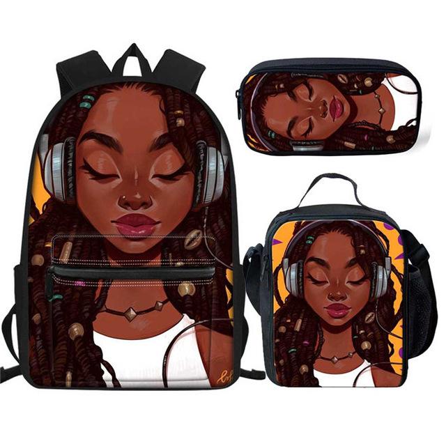 Kids Bags For School Black Art African Girls Design Backpack Children 3pcs/set Schoolbag Bookbag Mochila Satchel
Kids Bags For School Black Art African Girls Design Backpack Children 3pcs/set Schoolbag Bookbag Mochila Satchel