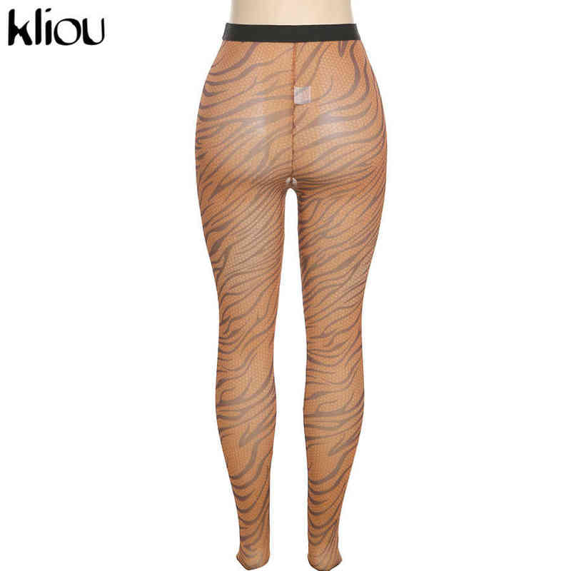 Kliou Vintage Mesh Foot Pants Leggings For Women Hipster Medium Waist Stretchy Seamless Body-Shaping Streetwear Female Trousers 211204