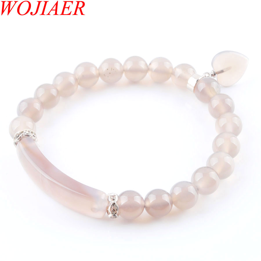 WOJIAER Natural Stone Beads Grey Agate Strand Bracelets & Bangles Heart Shape Charm Fitting Women Jewelry Love Gifts K3322
WOJIAER Natural Stone Beads Grey Agate Strand Bracelets & Bangles Heart Shape Charm Fitting Women Jewelry Love Gifts K3322