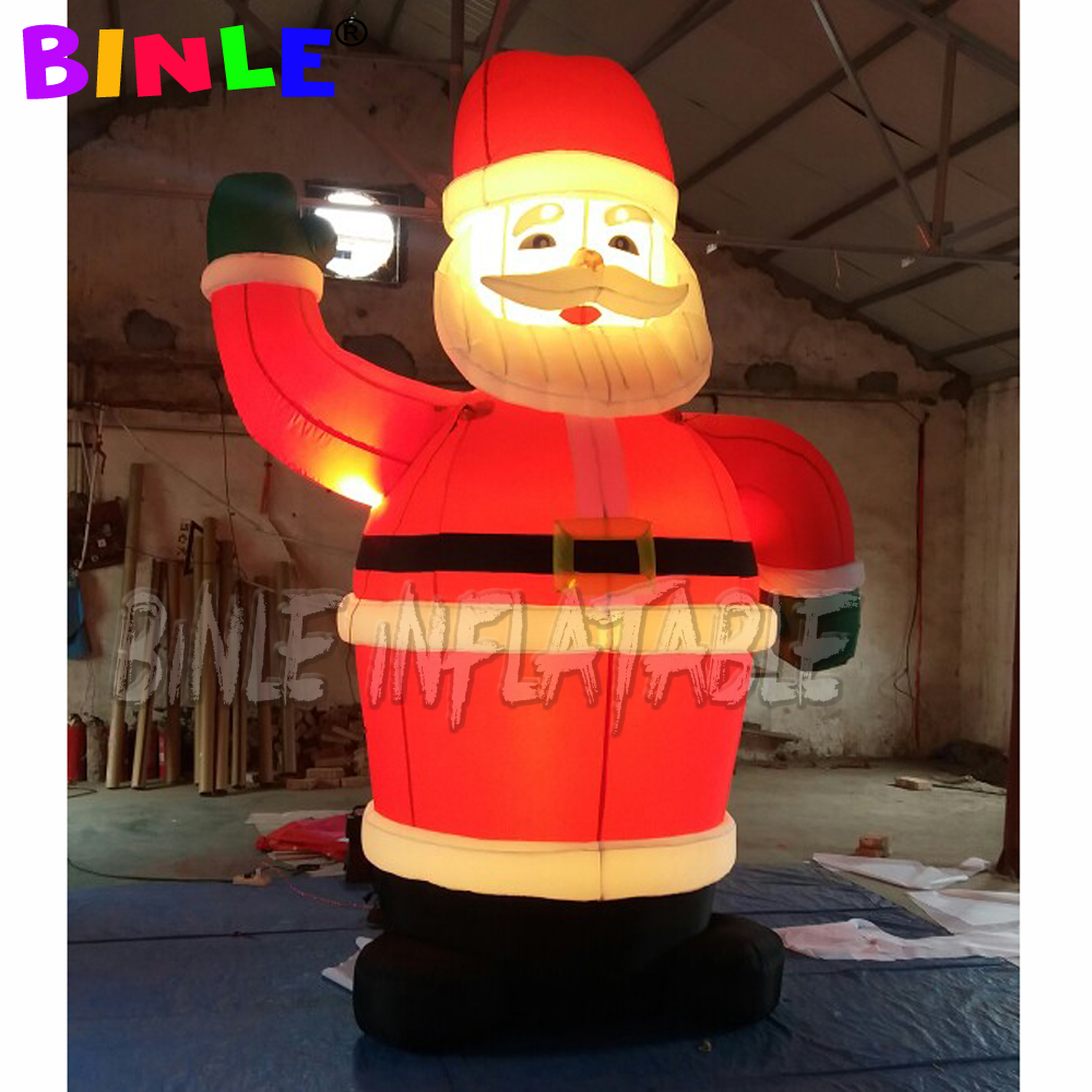 Christmas Outdoor Decoration 8mh Giant Inflatable Santa Claus,blow up Xmas Father,shopping Malls Balloon Xmass gathering Decorations
