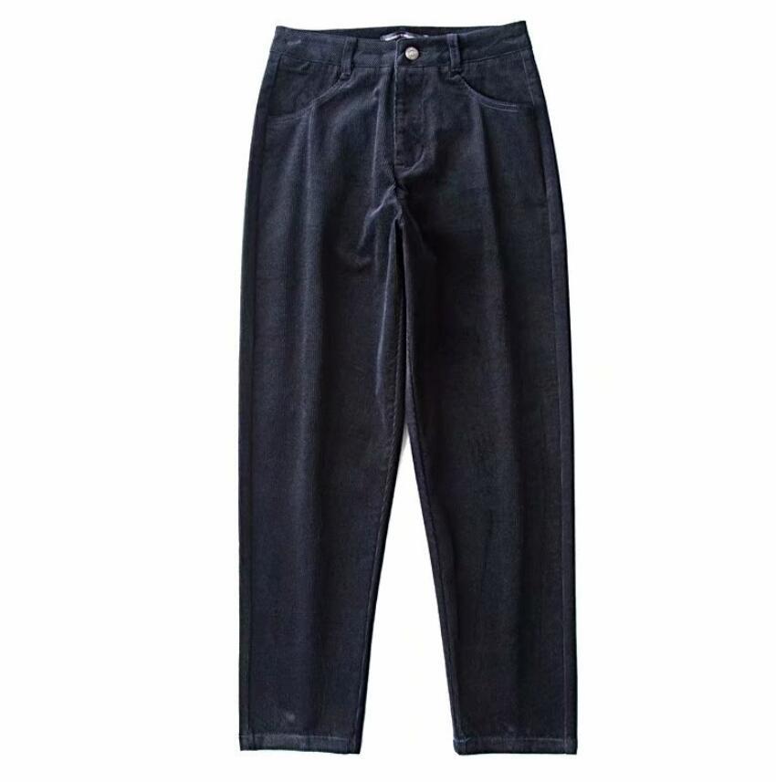 Spring Vintage Corduroy Pants Autumn Woman Mid Waist Ankle Length Loose Harem Trousers Femme Casual Long 210429
