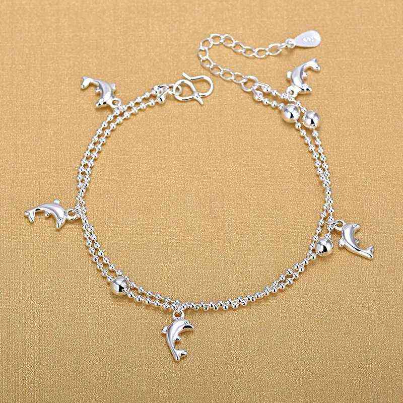Minimalist Fashion Silver Double Layer Dolphin Anklet Woman 925 Jewelry Charm Bracelet 2020 Gift
Minimalist Fashion Silver Double Layer Dolphin Anklet Woman 925 Jewelry Charm Bracelet 2020 Gift