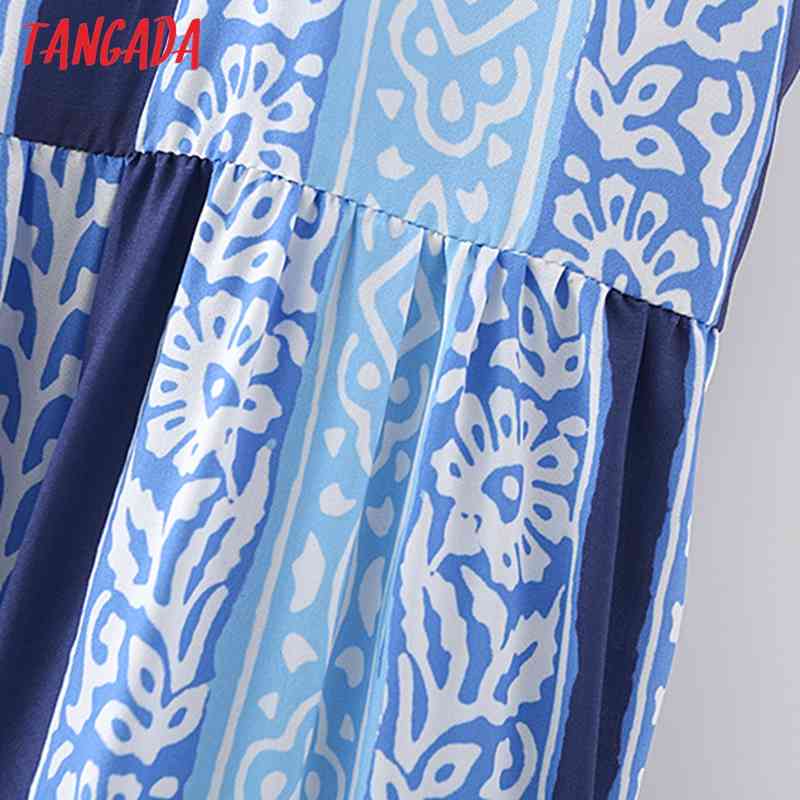 Summer Women Flowers Print Long Strap Sleeveless Ladies Loose Dress Vestidos 5X52 210416
