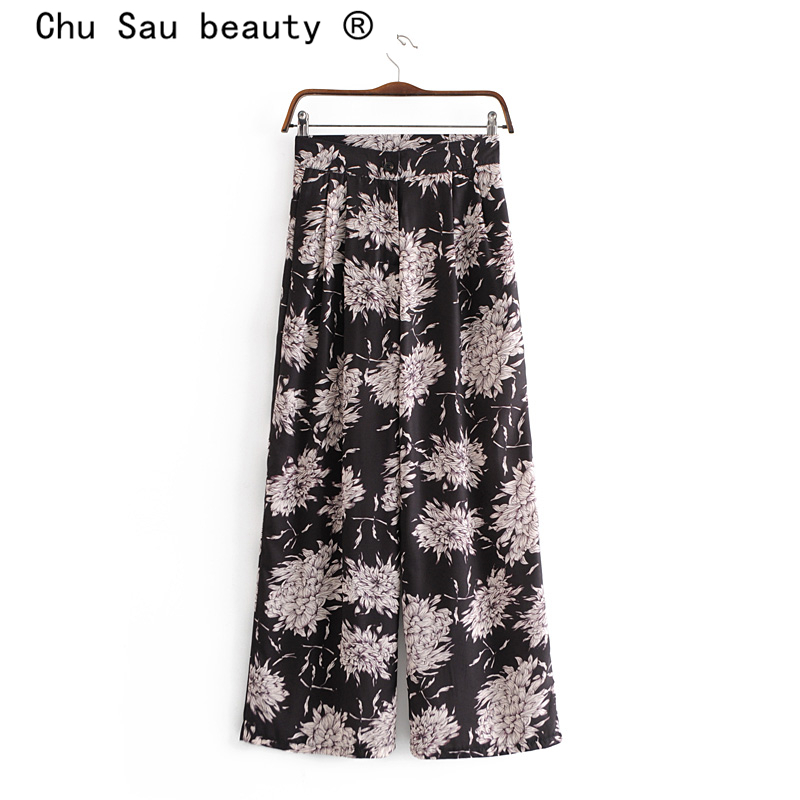 beauty Boho Style Floral Print Female Straight Pants Vintage Chic Comfortable Trousers Women Lady's Autumn Long Pant 210514