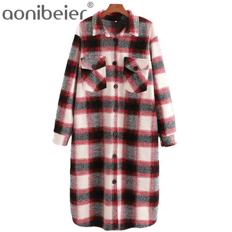 Autumn Winter Casual Long Wool Coat Women Vintage Plaid Warm Jacket Outwear Female Loose Chic Overcoat Ladies Tops 210604, 04
Autumn Winter Casual Long Wool Coat Women Vintage Plaid Warm Jacket Outwear Female Loose Chic Overcoat Ladies Tops 210604, 04