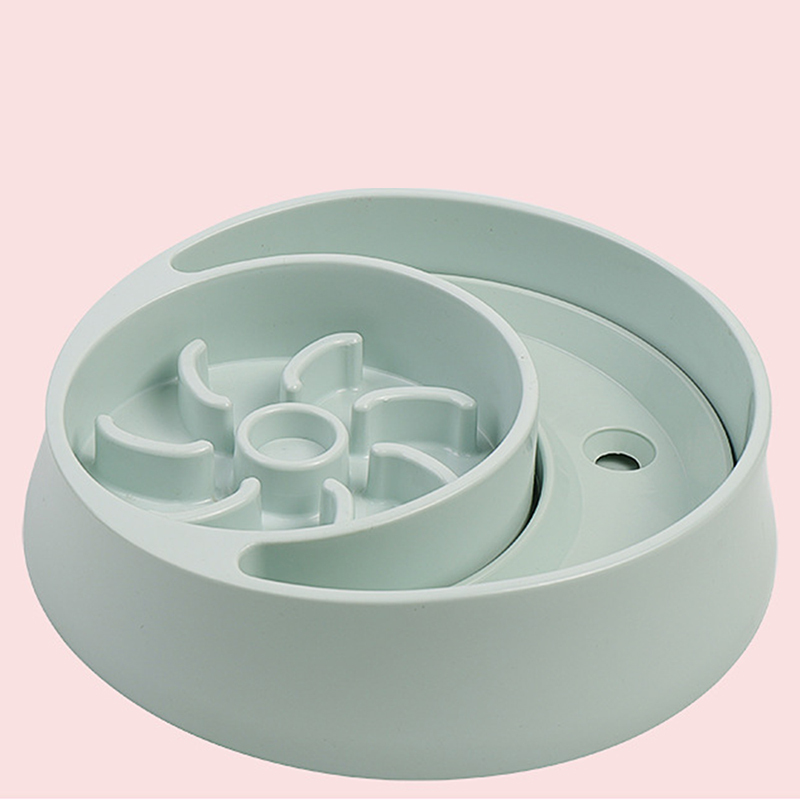 Slow Eating Bowl Dog Food and Water Pink and Green Pet Puppy Feeder Dish Puppy Dog Accessories