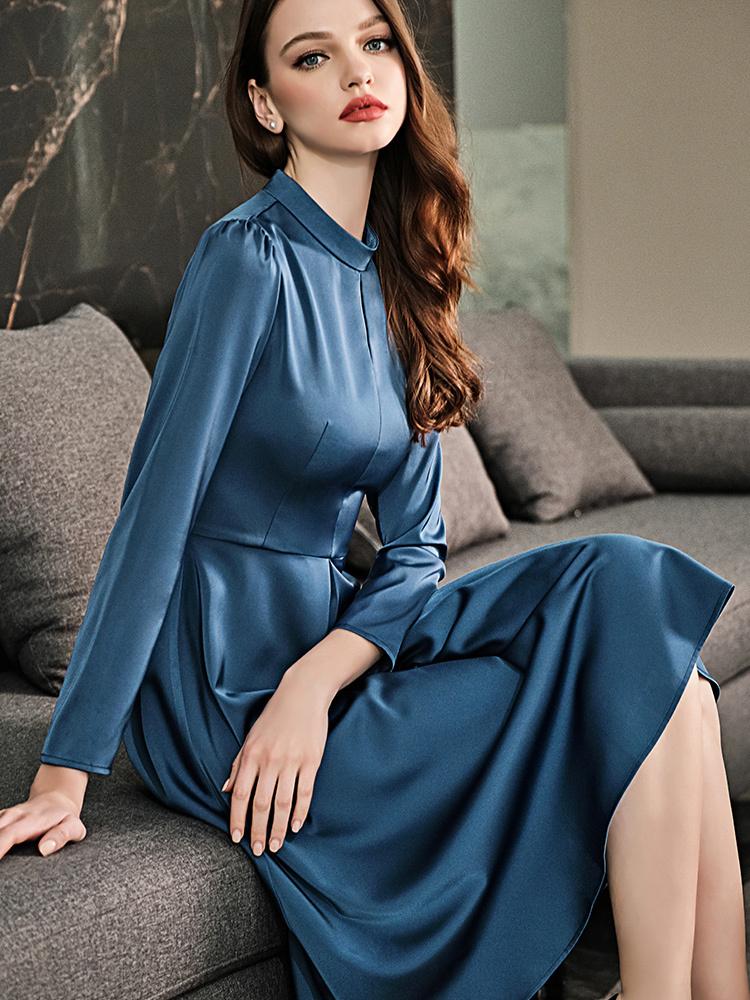 Casual Dresses 2021 Elegant Luxury Pure Natural Silk Dress For Women Vintage Office Ladies Formal Work Clothes Long Sleeve Swing, Blue
Casual Dresses 2021 Elegant Luxury Pure Natural Silk Dress For Women Vintage Office Ladies Formal Work Clothes Long Sleeve Swing, Blue