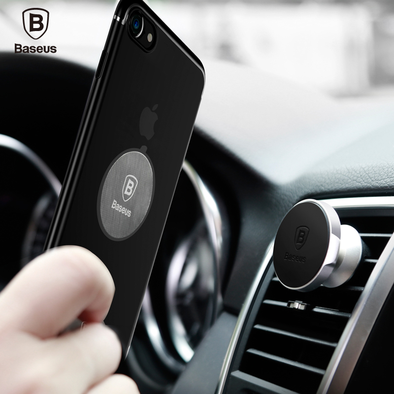 Cell Phone MountsMagnetic Disk For Car Phone Holder 2 pieces Metal & Leather Iron Sheets Plate Use Magnet Mount Mobile Phone Holder