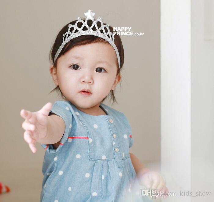 Girls crown headband Princess Tiaras Crown Gold Silver Headband Elastic Birthday Gift Photography Props Infant Baby