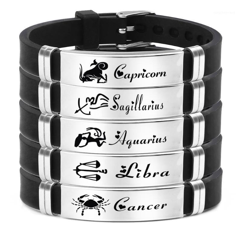 Constellation Silicone Bracelet Fashion Stainless Steel Lettering Logo Adjustable Couple Boys Day Gift Jewelry Bangle
Constellation Silicone Bracelet Fashion Stainless Steel Lettering Logo Adjustable Couple Boys Day Gift Jewelry Bangle