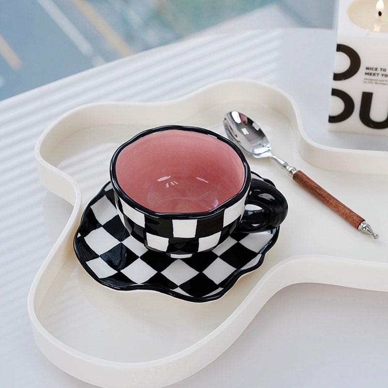 Cups & Saucers Eworld Hand-painted Checkerboard Coffee Cup And Saucer Underglaze Ceramic Personalized Teacup Set Microwave Dishwasher
Cups & Saucers Eworld Hand-painted Checkerboard Coffee Cup And Saucer Underglaze Ceramic Personalized Teacup Set Microwave Dishwasher