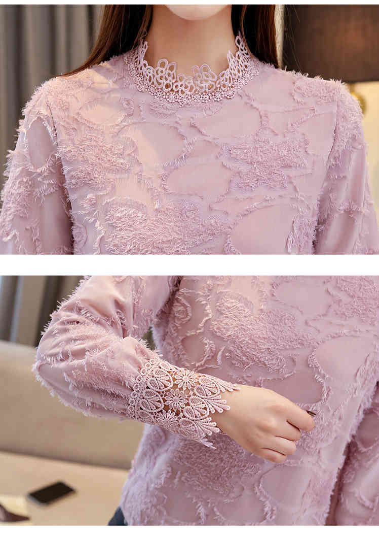fashion womens tops blouses plus size women lace chiffon blouse shirt long sleeve wome shirts blusas femininas 1667 50 210506