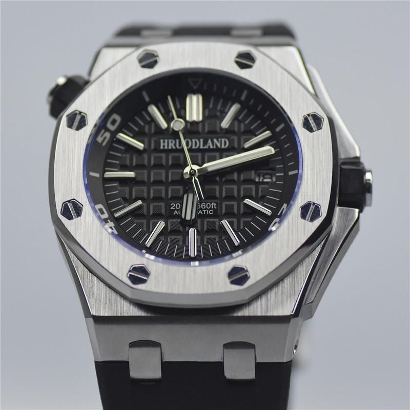 Wristwatches Hruodland F011 Men's Steel Oak BGW-9 Blue Luminous Diving Mechanical Watch 316L Stainless Waterproof 20 ATM NH35 Movement, Black
Wristwatches Hruodland F011 Men's Steel Oak BGW-9 Blue Luminous Diving Mechanical Watch 316L Stainless Waterproof 20 ATM NH35 Movement, Black