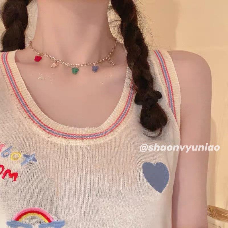 Pendant Necklaces 2021 Y2K Aesthetic Colorful Butterfly Necklace Green Pink Blue Golden Collarbone Chain For Woman Jewelry
Pendant Necklaces 2021 Y2K Aesthetic Colorful Butterfly Necklace Green Pink Blue Golden Collarbone Chain For Woman Jewelry