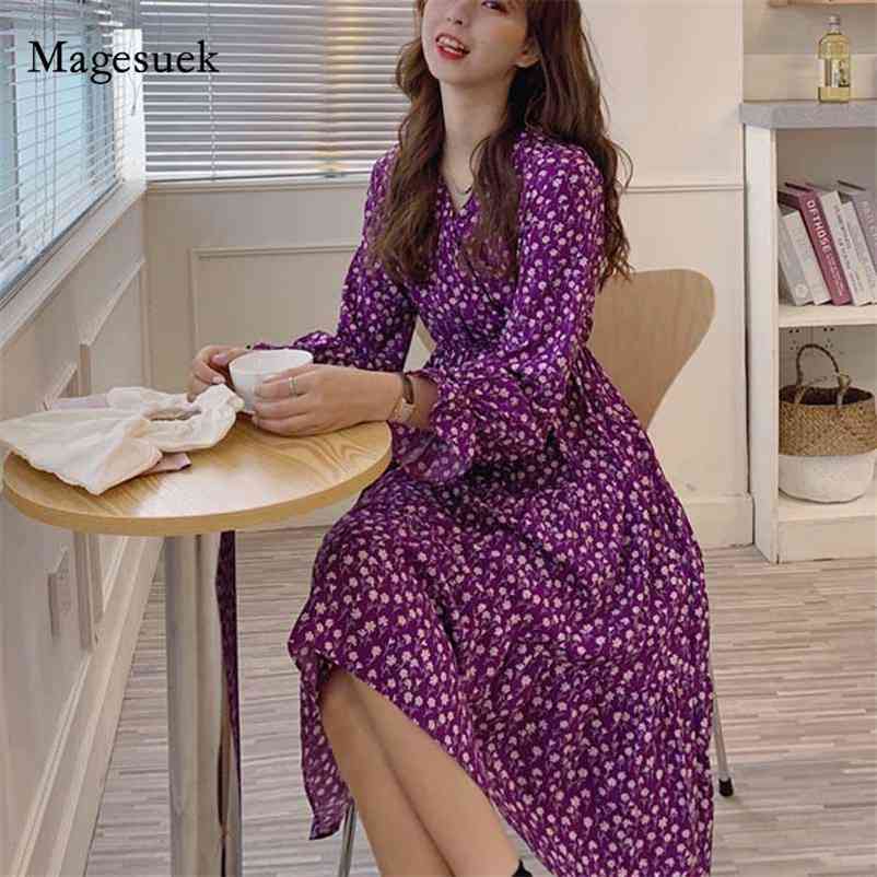 V-Neck Casual Autumn Sweet Purple Dress Women Floral Print Chiffon High Waist Midi Long es Vestidos 10861 210518
V-Neck Casual Autumn Sweet Purple Dress Women Floral Print Chiffon High Waist Midi Long es Vestidos 10861 210518