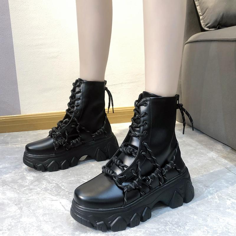 Boots Womens Black Punk Style Platform Women Ankle 2021 Fashion Cross Strap Chunky Heels Woman Waterproof Pu Leather Shoes
Boots Womens Black Punk Style Platform Women Ankle 2021 Fashion Cross Strap Chunky Heels Woman Waterproof Pu Leather Shoes