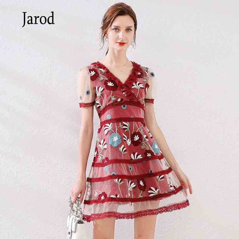 Fashion Runway Summer Women's V-Neck Short Sleeve Floral Embroidery Elegant Mesh Hollow Out Mini Dresses 210526, Photo color
Fashion Runway Summer Women's V-Neck Short Sleeve Floral Embroidery Elegant Mesh Hollow Out Mini Dresses 210526, Photo color