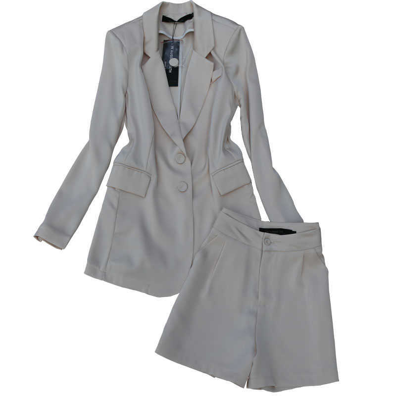 Summer High-quality Office Women's Suit Two-piece Elegant Long Sleeve Ladies Jacket Slim Shorts Business Attire 210527, Apricot
Summer High-quality Office Women's Suit Two-piece Elegant Long Sleeve Ladies Jacket Slim Shorts Business Attire 210527, Apricot