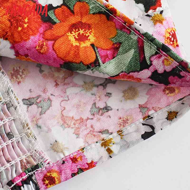 Women Retro Print Crop Short Sleeve Summer Chic Female Sexy Slim Shirt Tops 5Z80 210416