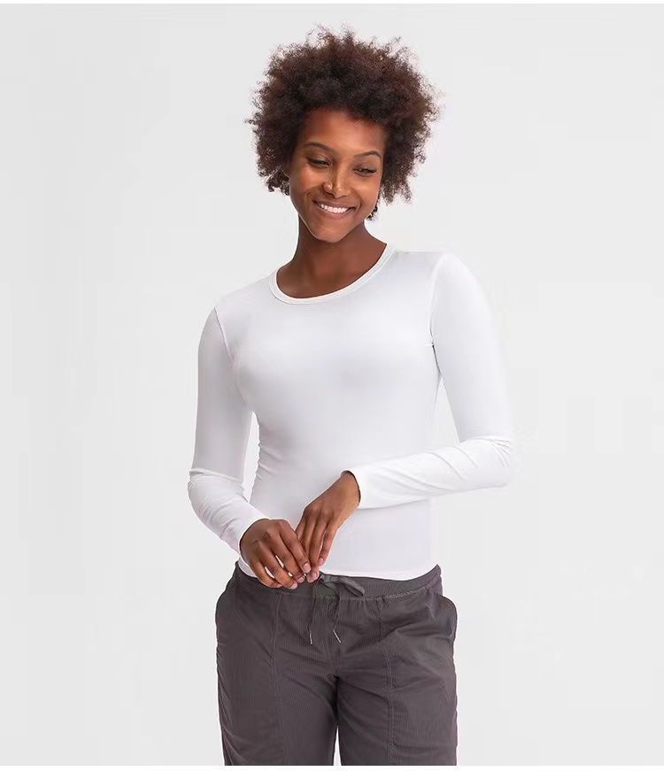 L-009 Women Yoga Long Sleeve T Shirts Side Waist Elastic Folds Sports Tops Fitness Shirt Stretchy Slim Skin-Friendly Top for On the Move, White
L-009 Women Yoga Long Sleeve T Shirts Side Waist Elastic Folds Sports Tops Fitness Shirt Stretchy Slim Skin-Friendly Top for On the Move, White
