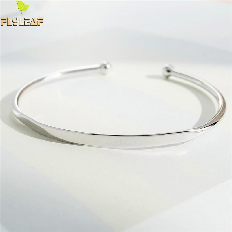 Flyleaf Brand 100% 925 Sterling Silver Smooth Round Open Bracelets & Bangles For Women Minimalism Lady Fashion Jewellery CX200706 
Flyleaf Brand 100% 925 Sterling Silver Smooth Round Open Bracelets & Bangles For Women Minimalism Lady Fashion Jewellery CX200706