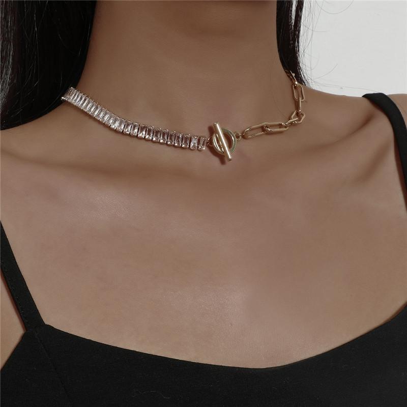 Chokers Hiphop Clavicle Chain Choker Necklace For Women Girl OT Clasp Zircon Stitching Necklaces Jewelry Gift
Chokers Hiphop Clavicle Chain Choker Necklace For Women Girl OT Clasp Zircon Stitching Necklaces Jewelry Gift