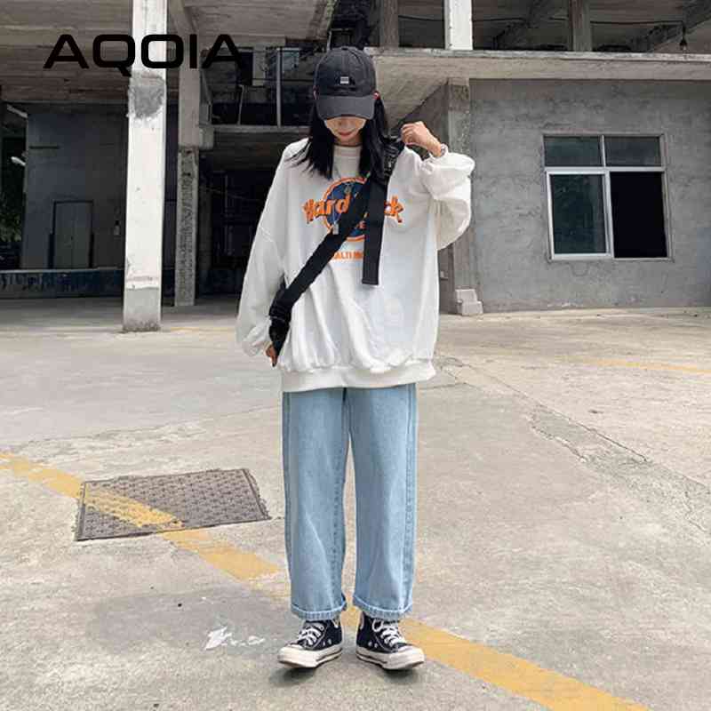 Autumn Streetwear Hard Rock Printing Women Hoodies Sweatshirt Oversize Loose Sweatshirts Plus Size Female Pullovers 210521